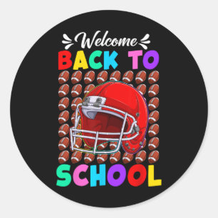 Welcome Back To School Football First Day Of Schoo Classic Round Sticker
