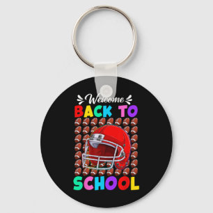 Welcome Back To School Football First Day Of Schoo Keychain