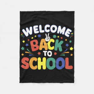 Welcome Back To School For Teacher And Students Fleece Blanket