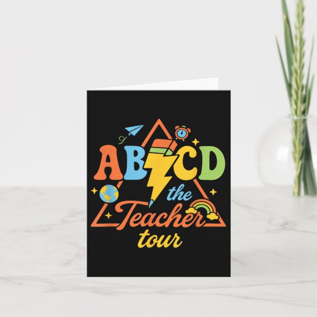 Welcome Back To School Front And Back Abcd Teacher Card (Front)
