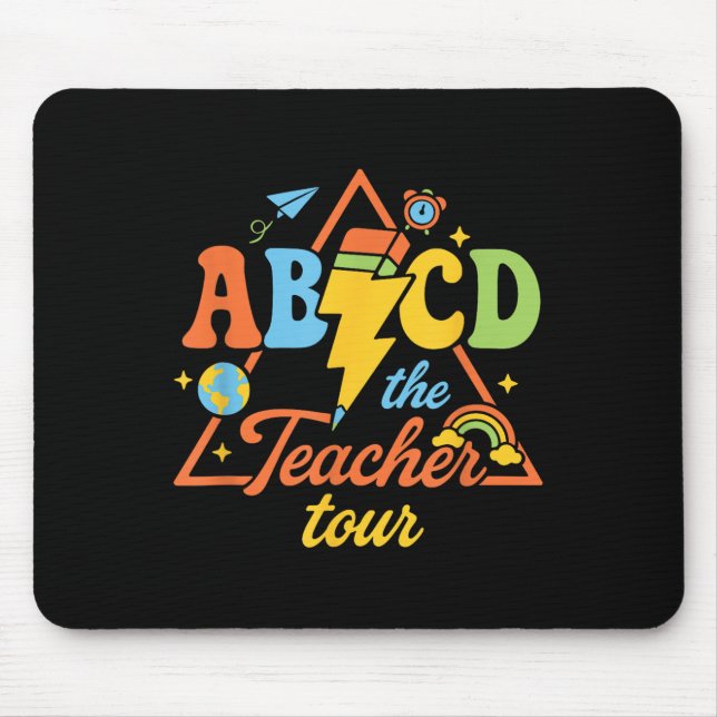 Welcome Back To School Front And Back Abcd Teacher Mouse Pad (Front)