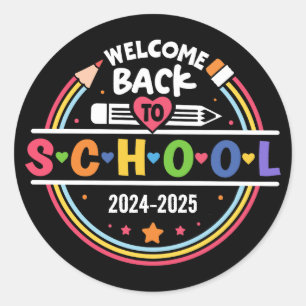 Welcome Back to School – Fun & Colorful Classroom  Classic Round Sticker