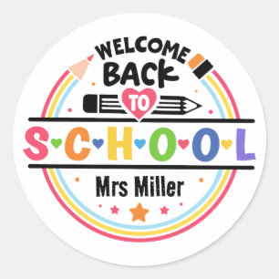 Welcome Back to School – Fun & Colourful Classroom Classic Round Sticker