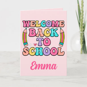 Welcome Back To School Groovy Paper Airplane Card