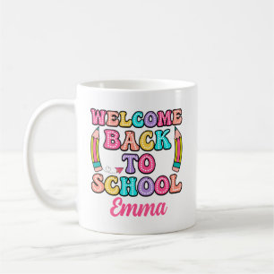 Welcome Back To School Groovy Paper Airplane Coffee Mug