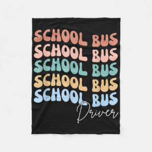 Welcome Back To School Groovy Retro Funny School B Fleece Blanket