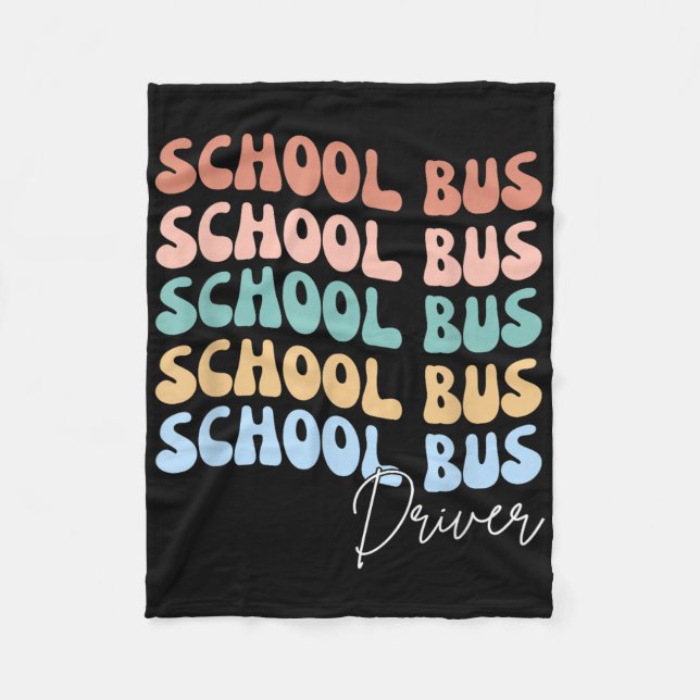 Welcome Back To School Groovy Retro Funny School B Fleece Blanket (Front)