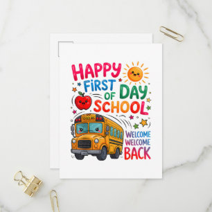 Welcome Back To School Happy First Day Invitation Postcard