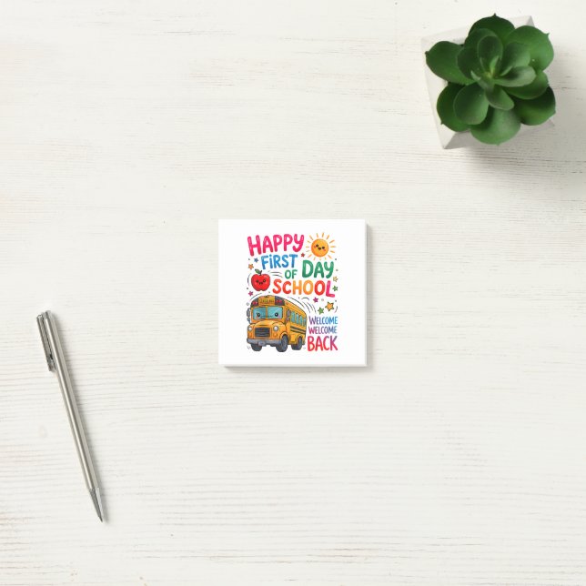 Welcome Back To School Happy First Day  Post-it Notes (Office)
