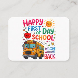 Welcome Back To School Happy First Day Teacher Bus Business Card