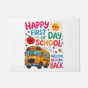 Welcome Back To School Happy First Day Teacher Bus Doormat