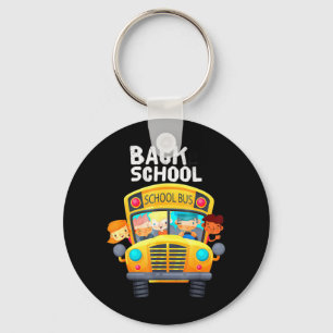 Welcome Back To School I Love My School School Bu Keychain