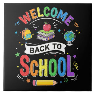 Welcome Back to School Kids Teacher First Day Tile