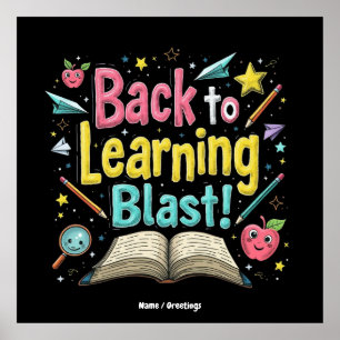Welcome Back to School Learning Blast Kids Teacher Poster