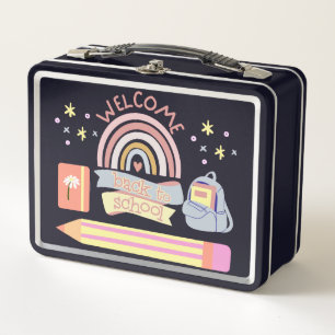 Welcome Back To School Metal Lunch Box