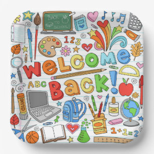 Welcome Back To School Paper Plate