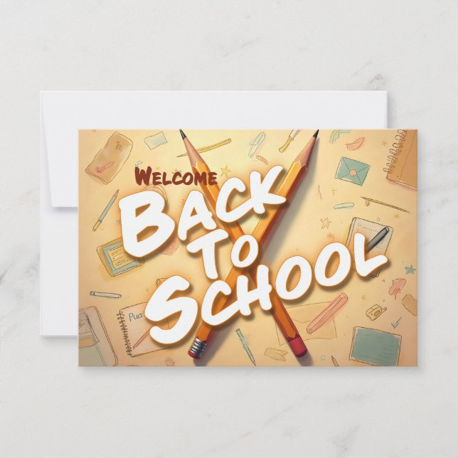Welcome Back to School – Pencil Art Design (Front)