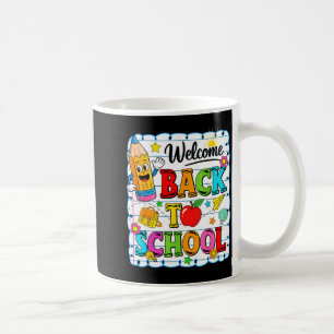 Welcome Back To School Pencil Crayon Preppy First Coffee Mug