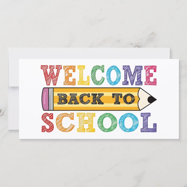 Welcome Back to School – Pencil Illustration (Front)