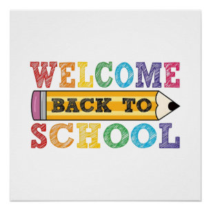 Welcome Back to School – Pencil Illustration Poster