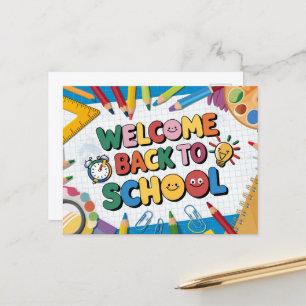 Welcome back to school postcard