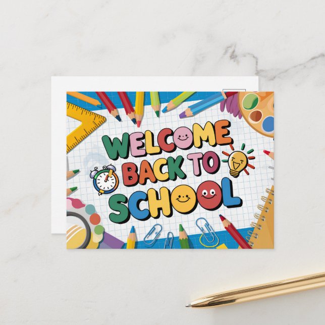 Welcome back to school postcard (Front/Back In Situ)