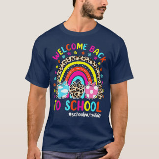 Welcome Back To School Rainbow Apple School Nurse T-Shirt