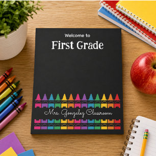 Welcome Back to School Rainbow Crayon Notepad