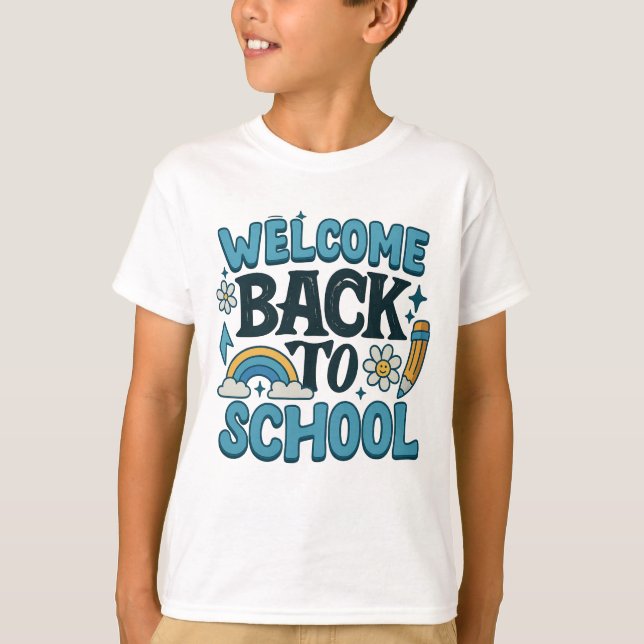 Welcome Back to School Retro Cute Design T-Shirt (Front)
