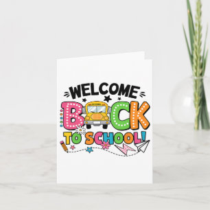 Welcome Back To School School Bus First Day Of Sch Card