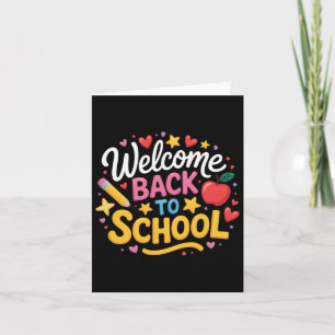 Welcome Back To School Shirt Boys Girls Kids Heart Card