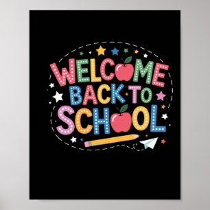 Welcome Back To School Shirt Cute Colourful Graphi Poster