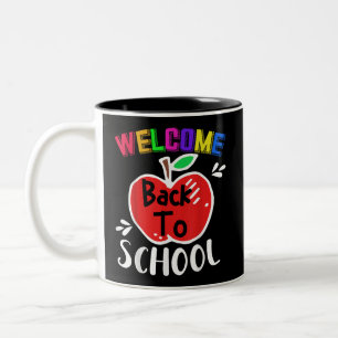 Welcome Back To School Shirt Funny Teachers Studen Two-Tone Coffee Mug