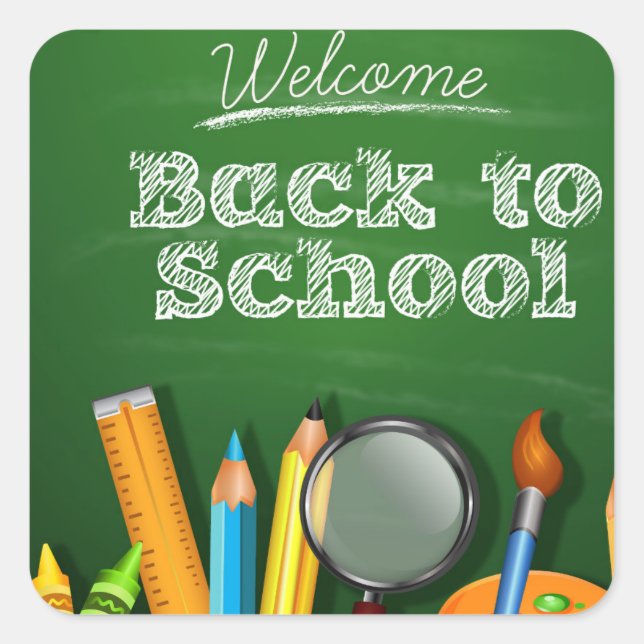Welcome Back To School Square Sticker (Front)