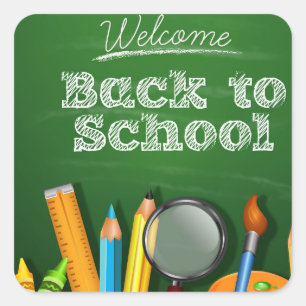 Welcome Back To School Square Sticker