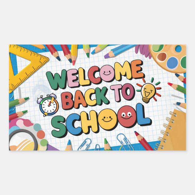 Welcome back to school  sticker (Front)