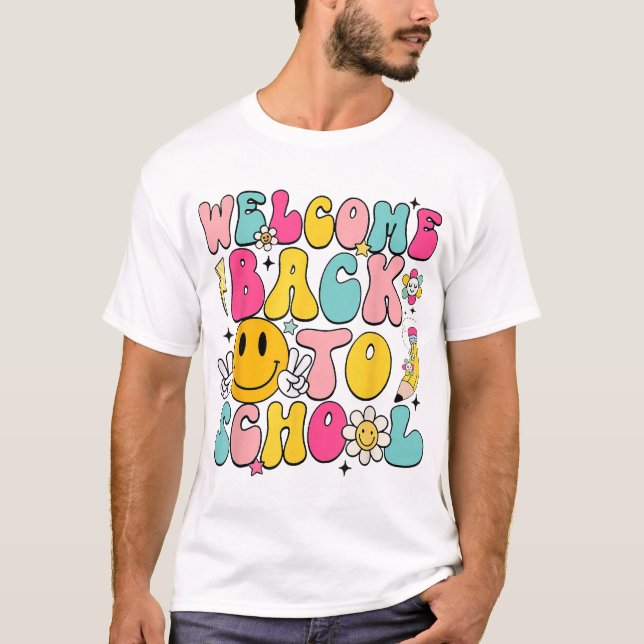 Welcome Back To School Teacher And Students Boys T-Shirt (Front)
