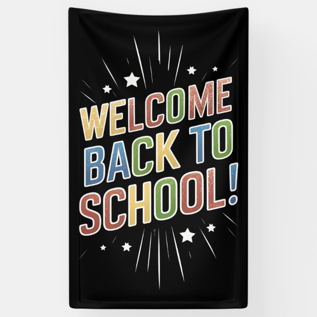 Welcome Back To School Teacher First Day of School Banner (Vertical)