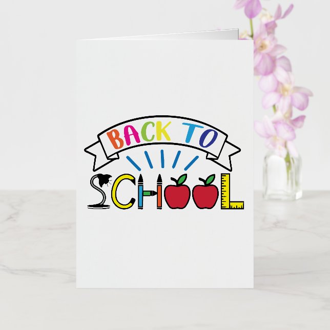 Welcome Back to School Teacher Life Foil Greeting Card (Orchid)