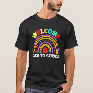 Welcome Back To School Teacher Rainbow Apple Penci T-Shirt