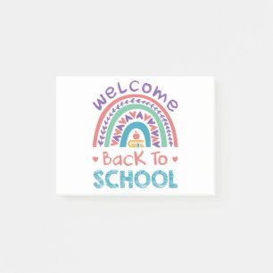 Welcome Back to School Teacher Staff Rainbow Post-it Notes