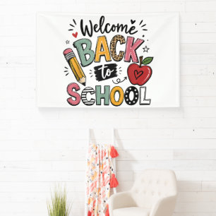 Welcome Back to School Teacher Student First Day Banner
