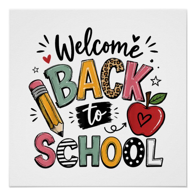 Welcome Back to School Teacher Student First Day Poster (Front)