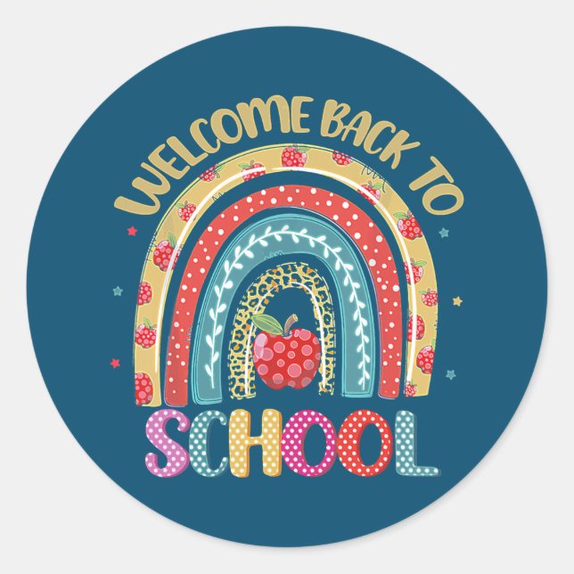 Welcome Back To School Teacher Student Life Boho Classic Round Sticker (Front)