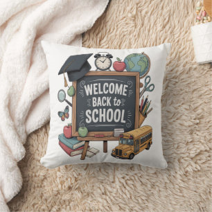 Welcome Back To School Throw Pillow