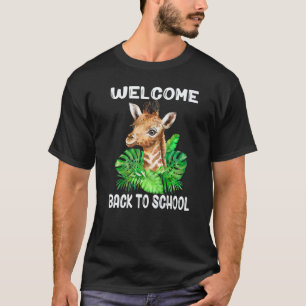 Welcome Back To School With Baby Giraffe For Boys  T-Shirt