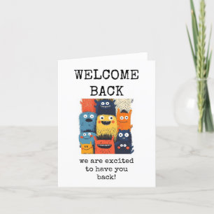 Welcome Back, We Are Excited To Have You Back Thank You Card