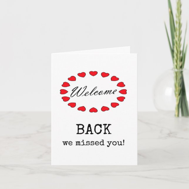 Welcome Back, We Missed You Card (Front)