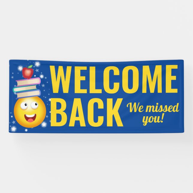 Welcome back we missed you students school banner (Horizontal)