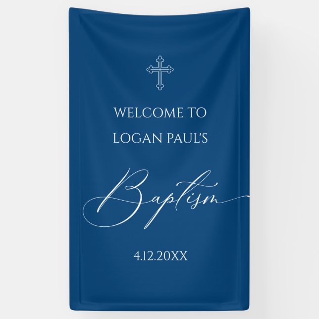 WELCOME BAPTISM banner custom BLUE (Vertical)
